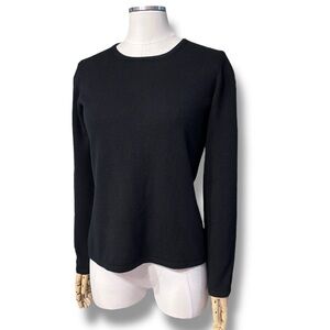 WENDY B. Black Crew Neck Cashmere Sweater